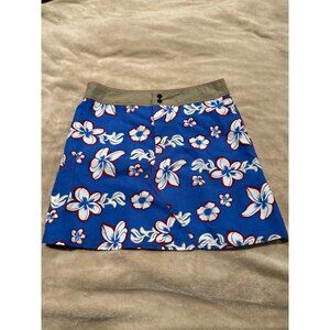 Aikane Surf Company Womens Skirt Blue With White Floral Size Medium